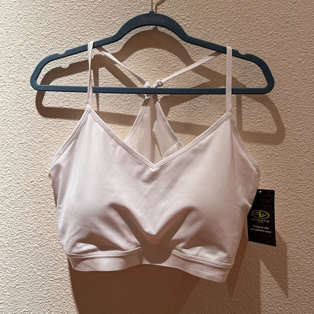 White racer back sports bra